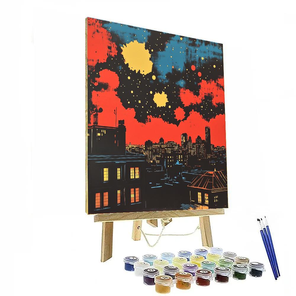 Roy Lichtenstein Inspired Comic Citylights paint by numbers
