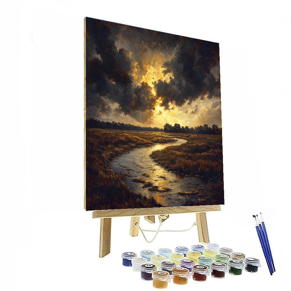 Rembrandt Inspired Thunderbreak Over Peat Marshes Painting by numbers kit