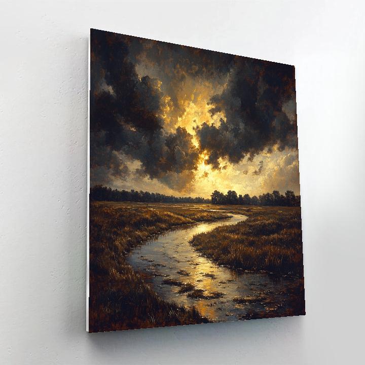 Rembrandt Inspired Thunderbreak Over Peat Marshes Painting by numbers kit