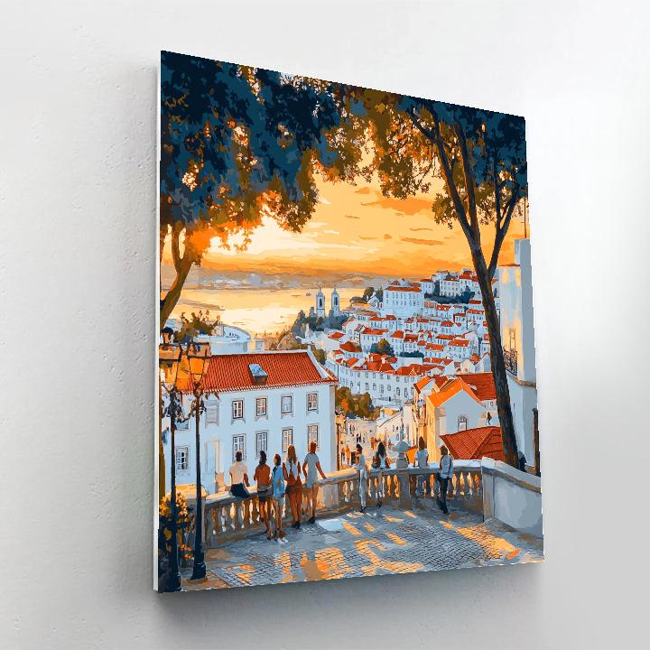 Lisbon Miradouro Da Senhora Do Monte City View Portugal Painting by numbers kit