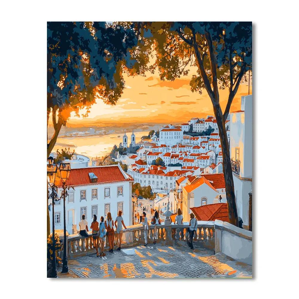 Lisbon Miradouro Da Senhora Do Monte City View Portugal Painting by numbers kit