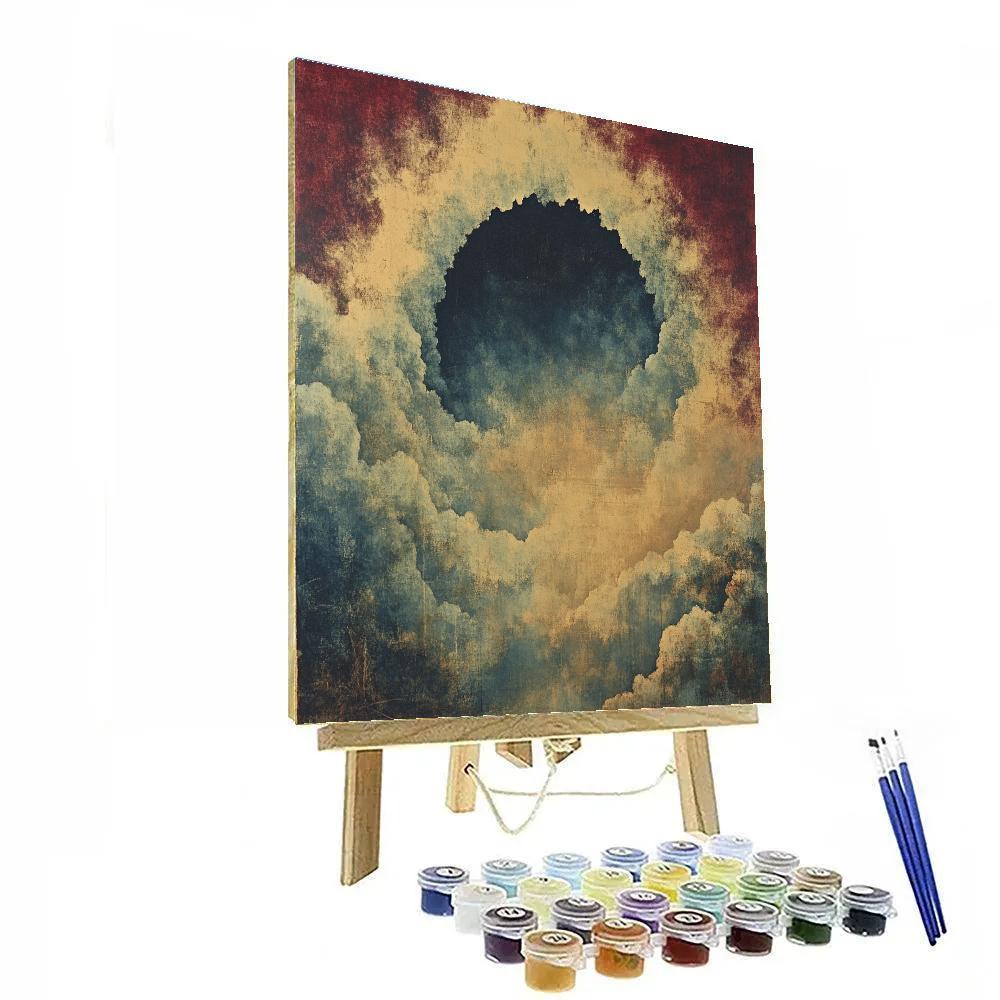 Max Ernst Inspired Nebula Palimpsest Of Quiet Fire paint by number