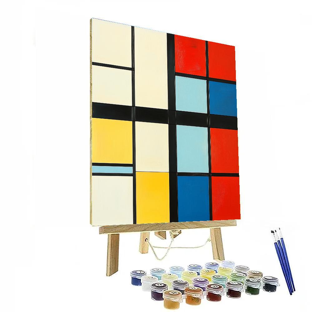 Piet Mondrian Inspired City Grid paint by number