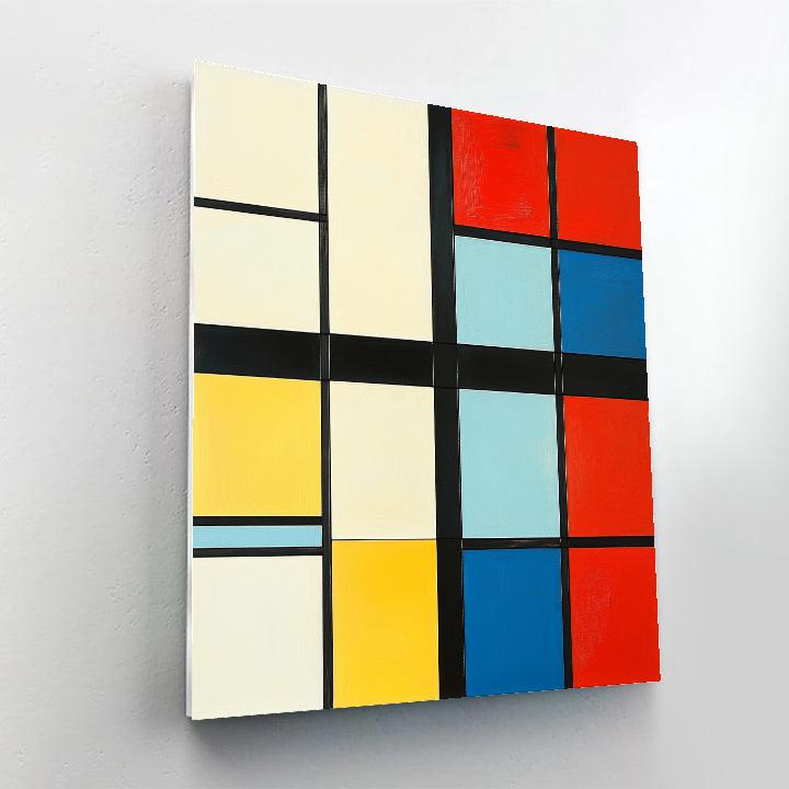 Piet Mondrian Inspired City Grid paint by number