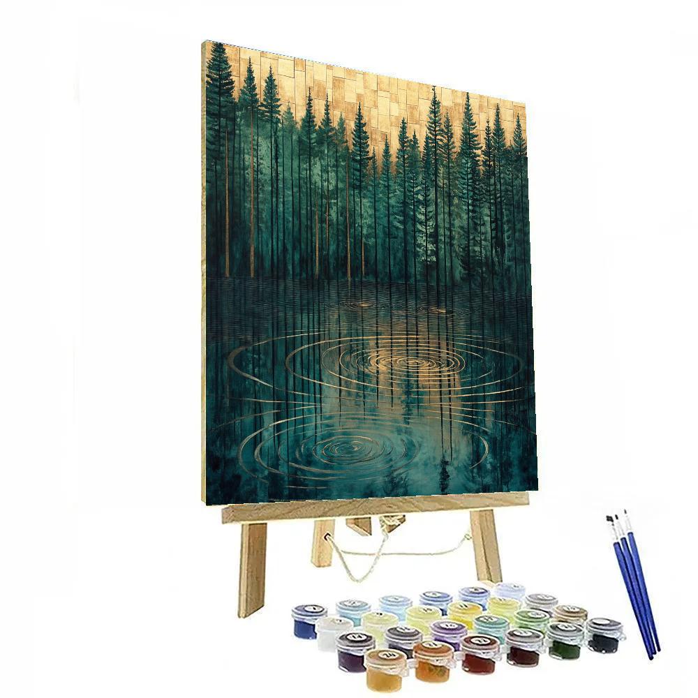 Gustav Klimt Inspired Luminous Lake Reflections Painting by numbers kit