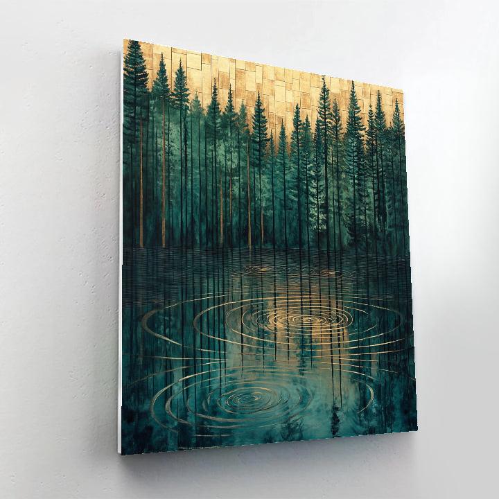 Gustav Klimt Inspired Luminous Lake Reflections Painting by numbers kit