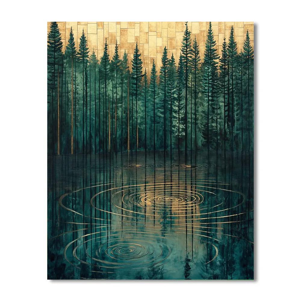 Gustav Klimt Inspired Luminous Lake Reflections Painting by numbers kit