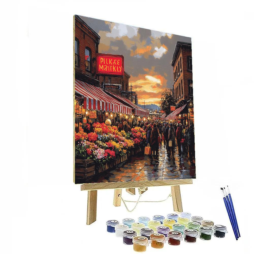 Seattle Pike Place Market Entrance United States DIY paint by numbers