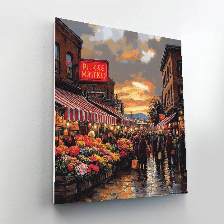 Seattle Pike Place Market Entrance United States DIY paint by numbers