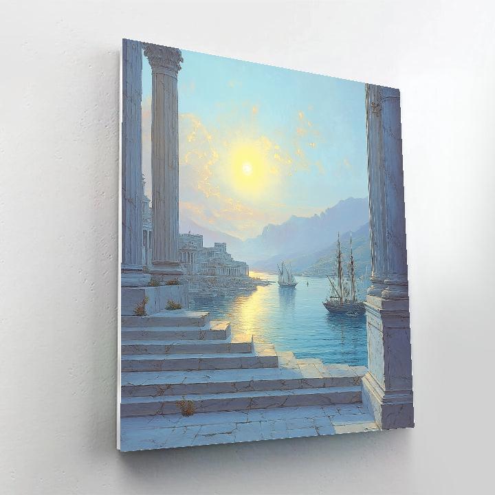 Claude Lorrain Inspired Harbor Sunrise paint by color