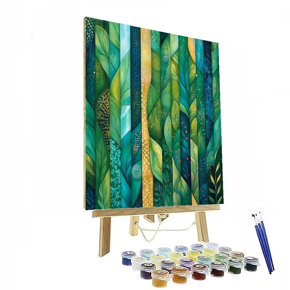 Gustav Klimt Inspired Decorative Rainforest Layers Painting by numbers kit