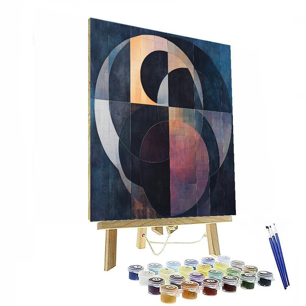 Paul Cézanne Inspired Eclipse Shadow Geometry Field Paint by numbers art