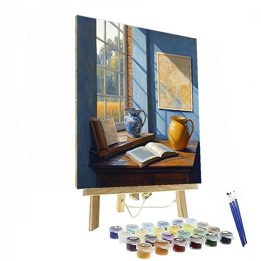 Vermeer Inspired Quiet Reading Number painting