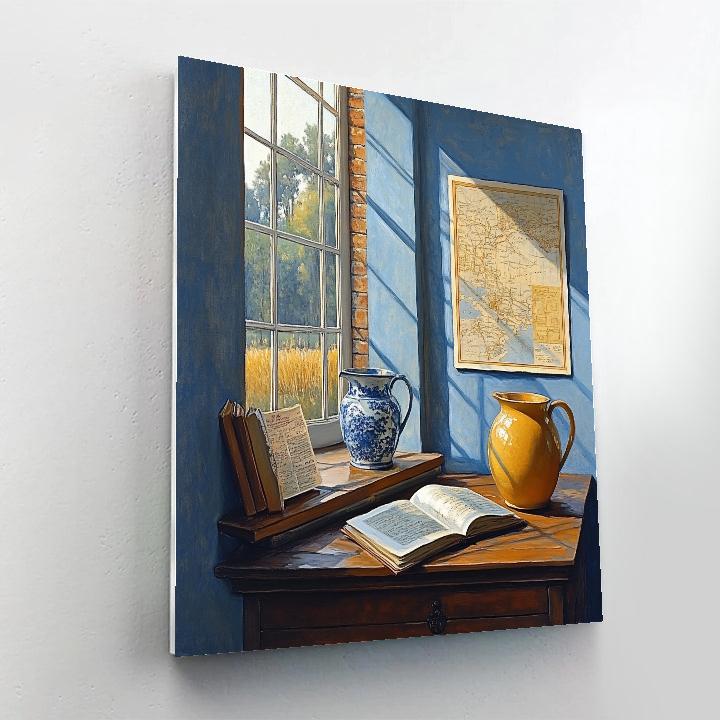 Vermeer Inspired Quiet Reading Number painting