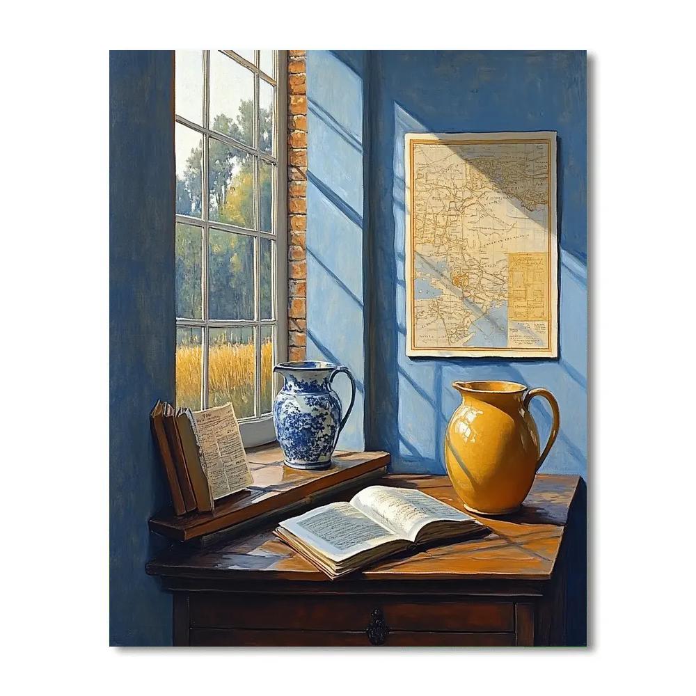 Vermeer Inspired Quiet Reading Number painting