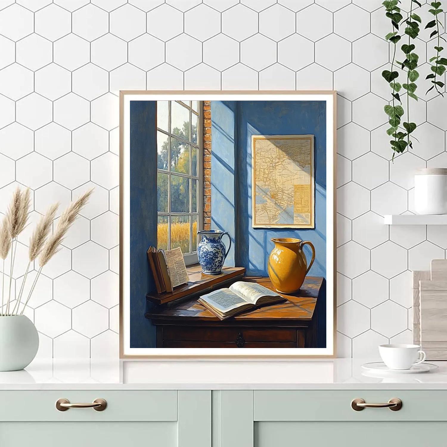 Vermeer Inspired Quiet Reading Number painting