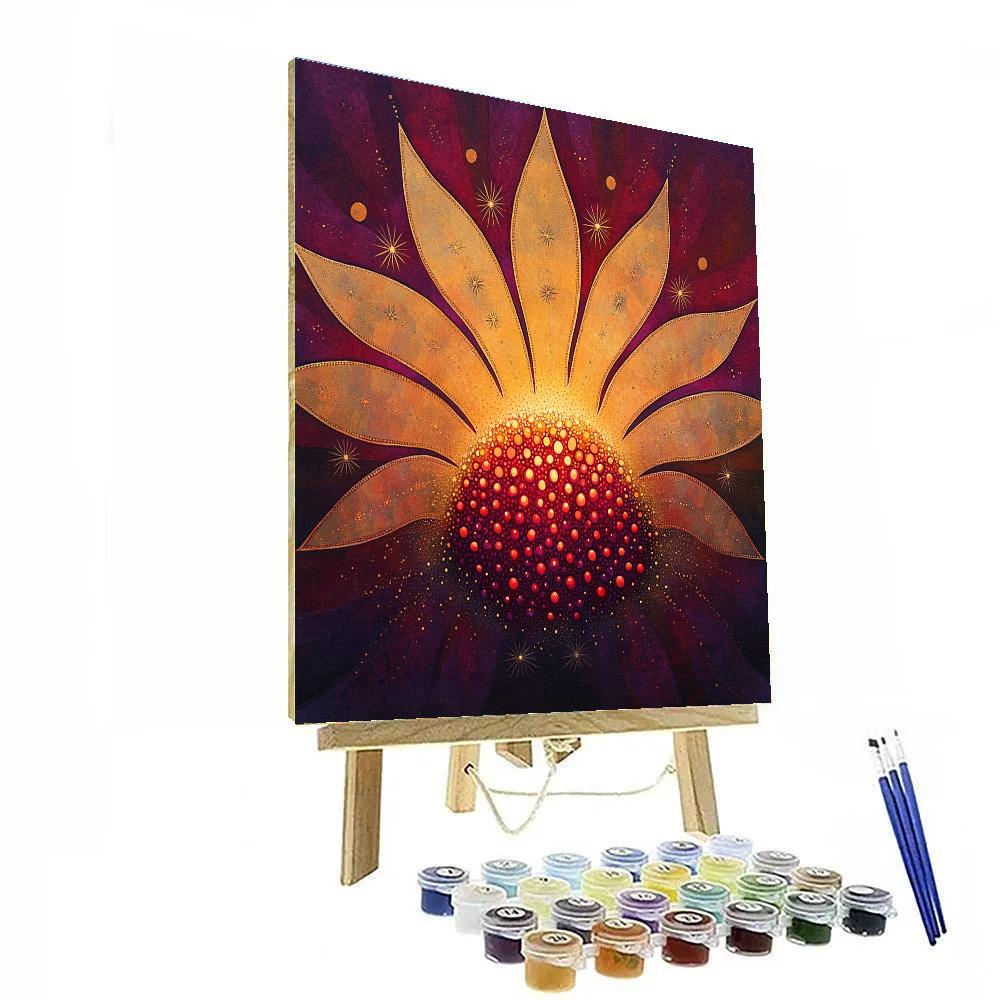 Frida Kahlo Inspired Supernova Pomegranate Burst DIY paint by numbers