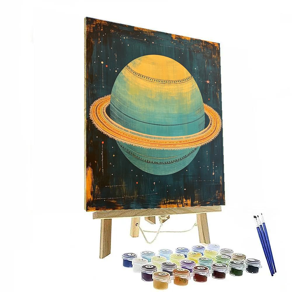 Frida Kahlo Inspired Saturn Rings Of Woven Lace Numbered painting kits