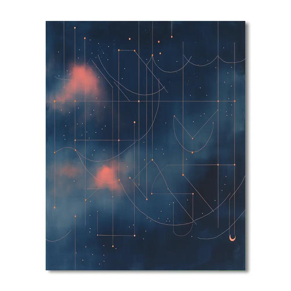 Paul Klee Inspired Nocturne Of Hovering Coordinates Painting by numbers kit