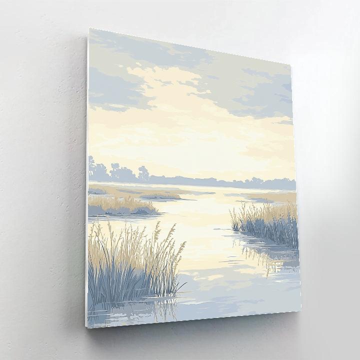 Claude Monet Inspired Hazy Horizon Over Sunlit Wetlands Paint by numbers art