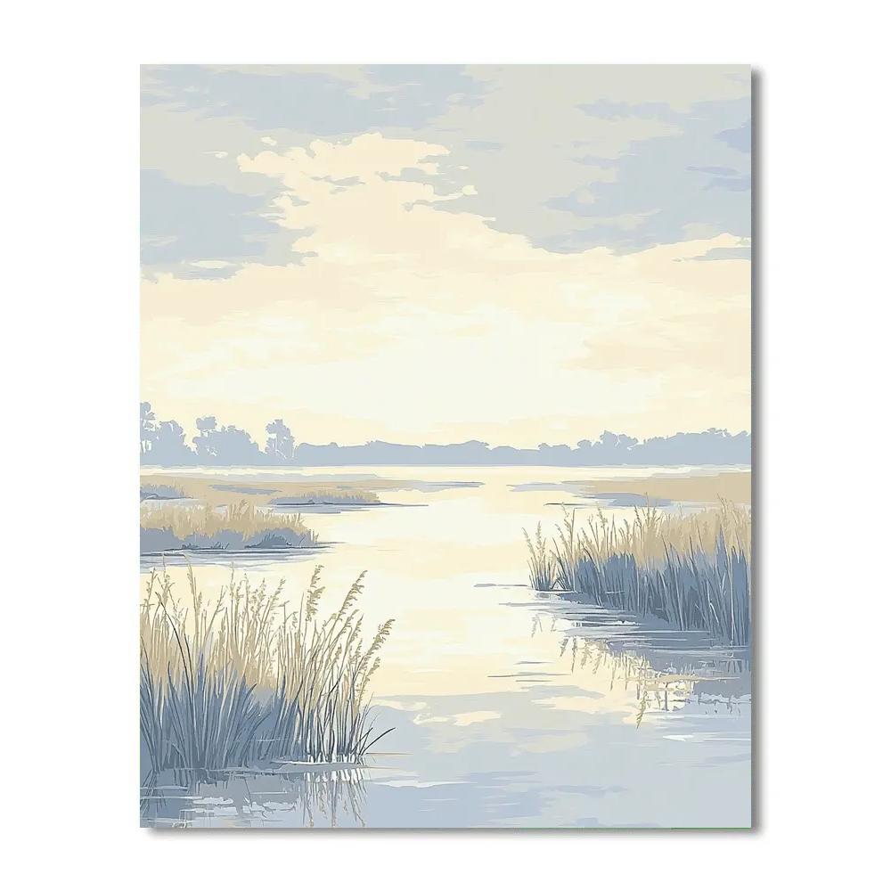 Claude Monet Inspired Hazy Horizon Over Sunlit Wetlands Paint by numbers art