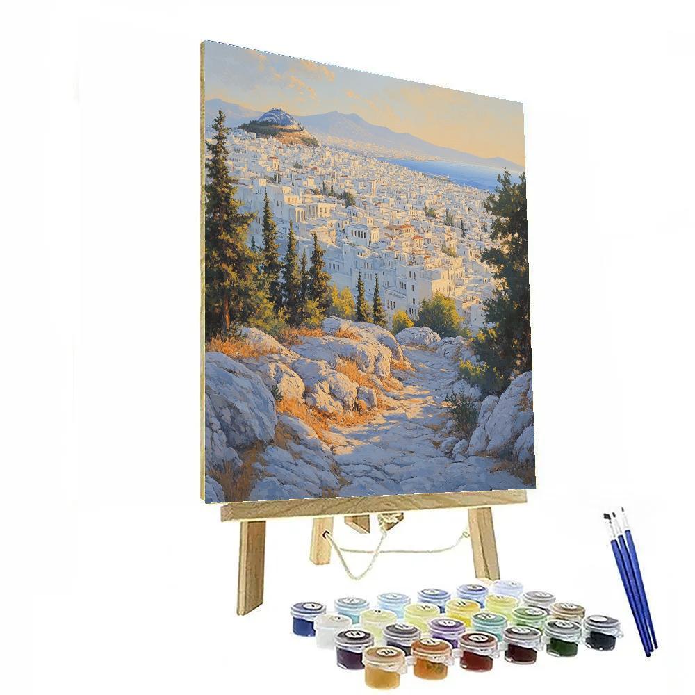 Athens Lycabettus Hill City Panorama Greece DIY paint by numbers