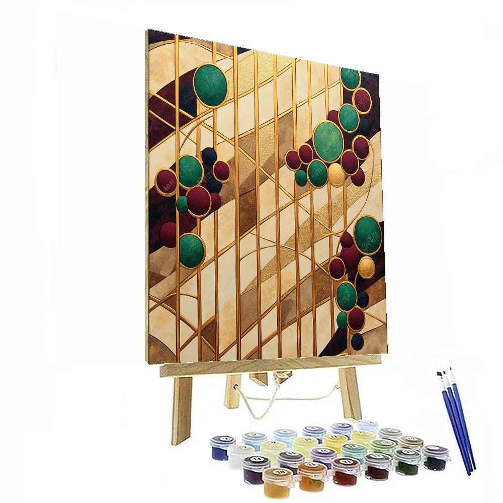 Gustav Klimt Inspired Golden Vineyard Rows Paint by numbers kits