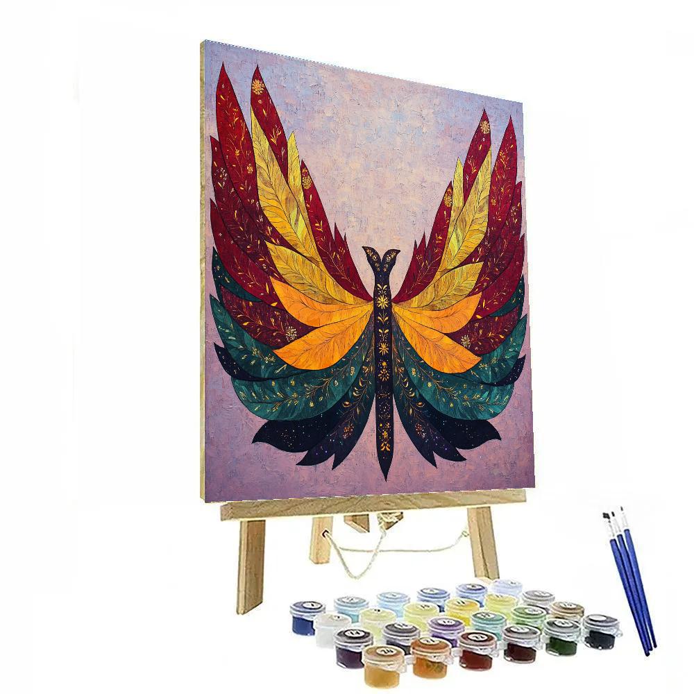 Frida Kahlo Inspired Galactic Butterfly Echo Pattern DIY paint by numbers