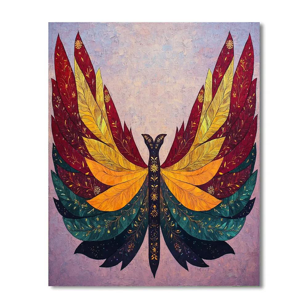 Frida Kahlo Inspired Galactic Butterfly Echo Pattern DIY paint by numbers