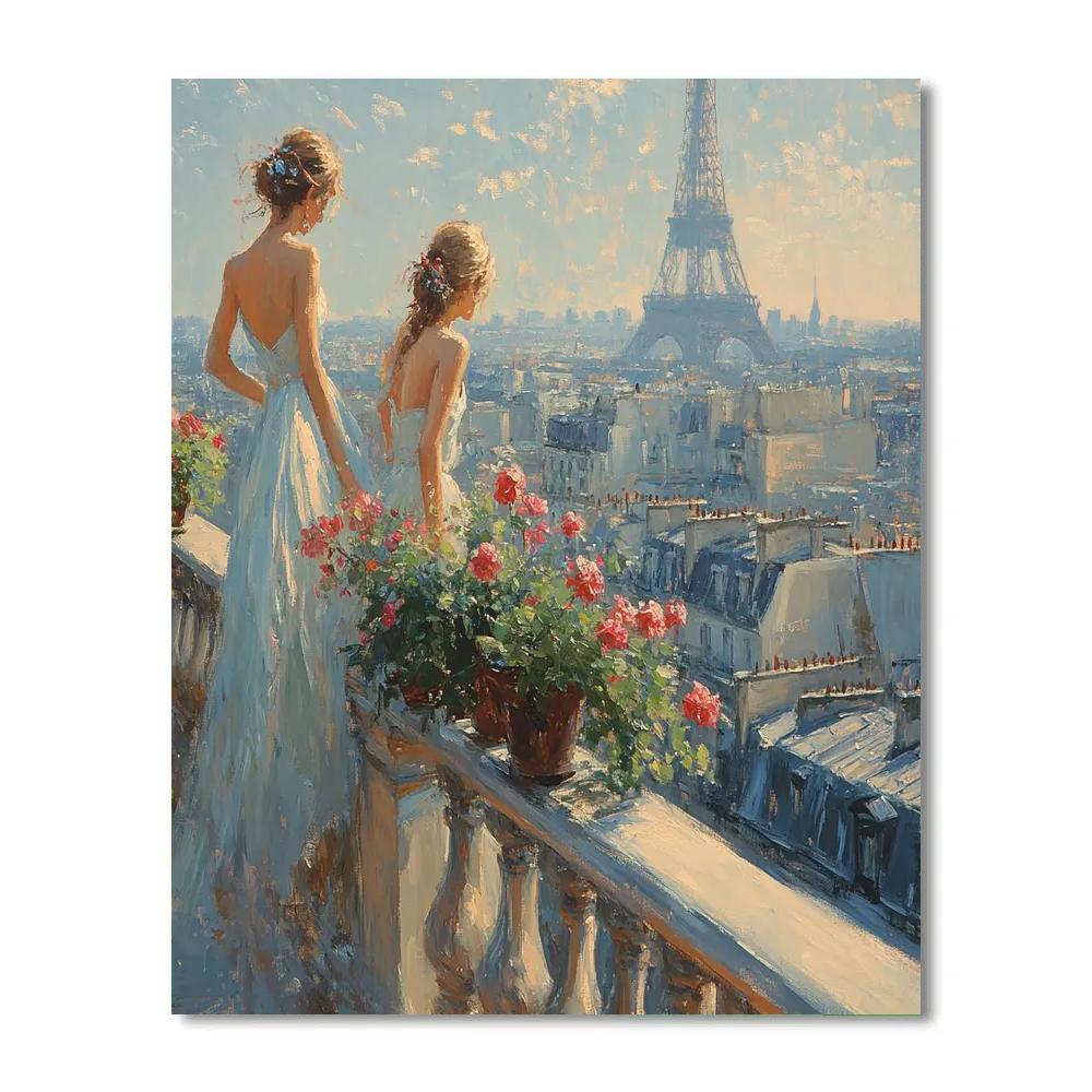 Berthe Morisot Inspired Sunlit Balcony Paint by numbers kits