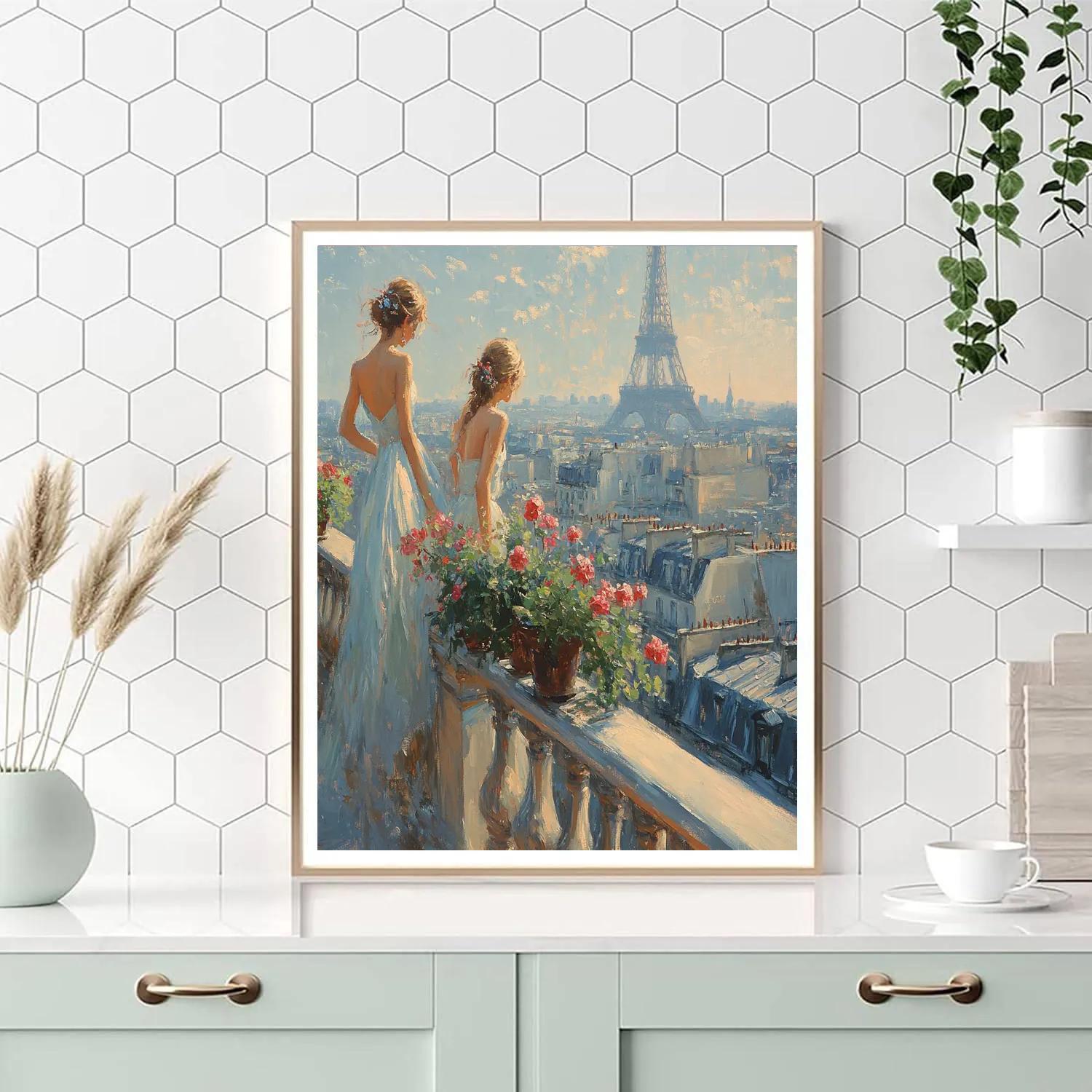 Berthe Morisot Inspired Sunlit Balcony Paint by numbers kits