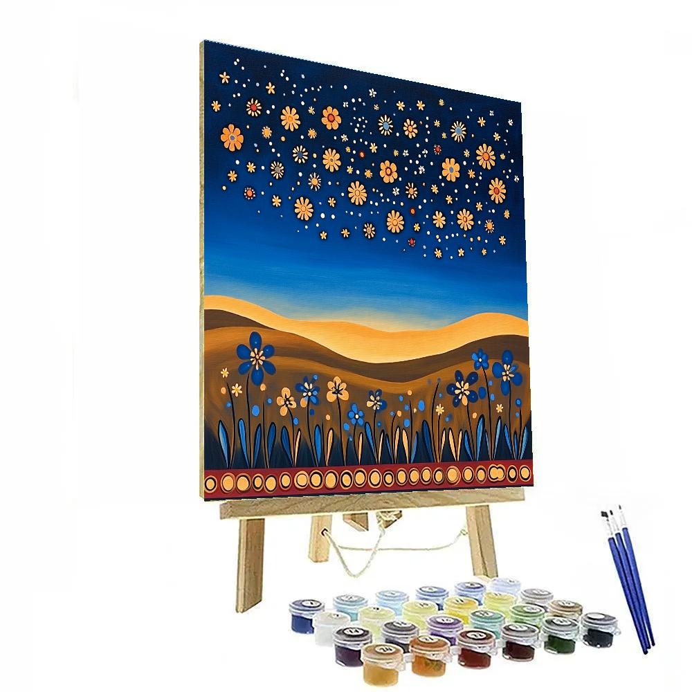 Frida Kahlo Inspired Desert Night Constellation Blossoms painting number kit