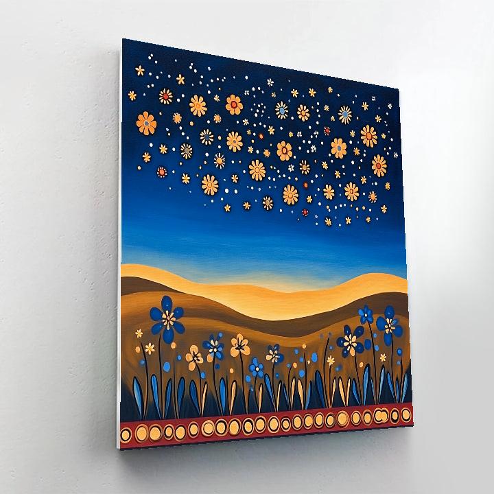 Frida Kahlo Inspired Desert Night Constellation Blossoms painting number kit
