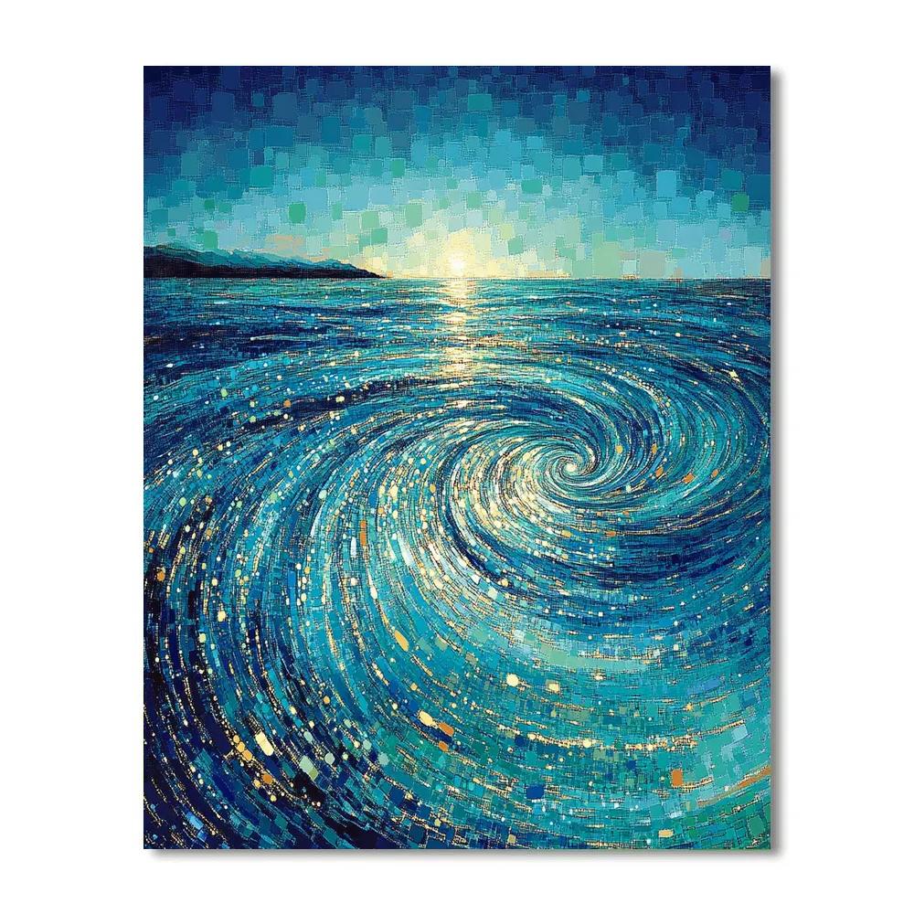 Georges Seurat Inspired Bioluminescent Tidal Resonance Numbered painting kits