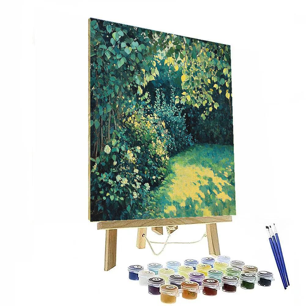 Claude Monet Inspired Verdant Garden Corner In Dappled Light Painting by numbers kit