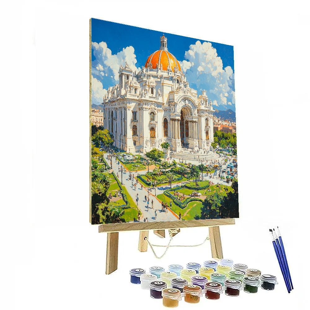 Mexico City Palacio De Bellas Artes Facade Mexico Paint by numbers art