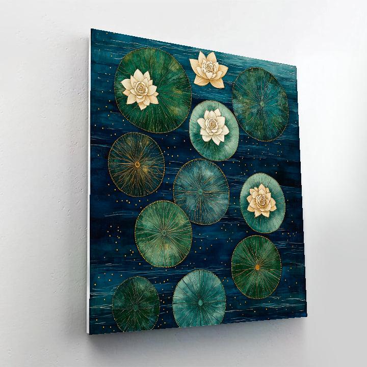 Gustav Klimt Inspired Twilight Lotus Pond Numbered painting kits