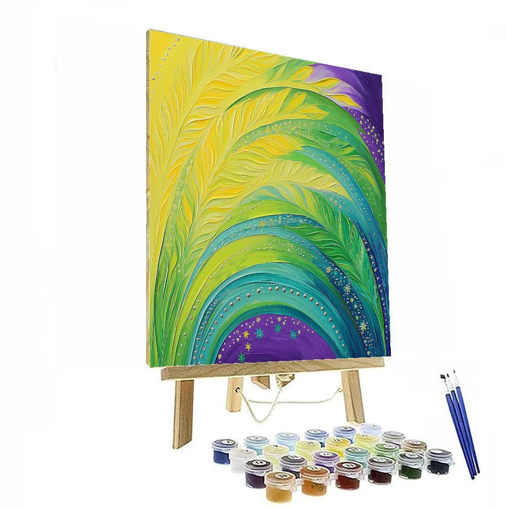 Frida Kahlo Inspired Solar Wind Palm Frond Waves Numbered painting kits