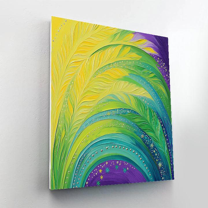 Frida Kahlo Inspired Solar Wind Palm Frond Waves Numbered painting kits