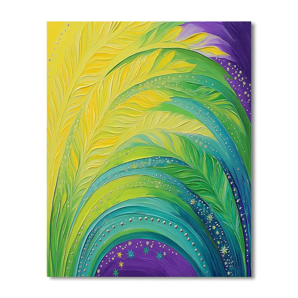 Frida Kahlo Inspired Solar Wind Palm Frond Waves Numbered painting kits