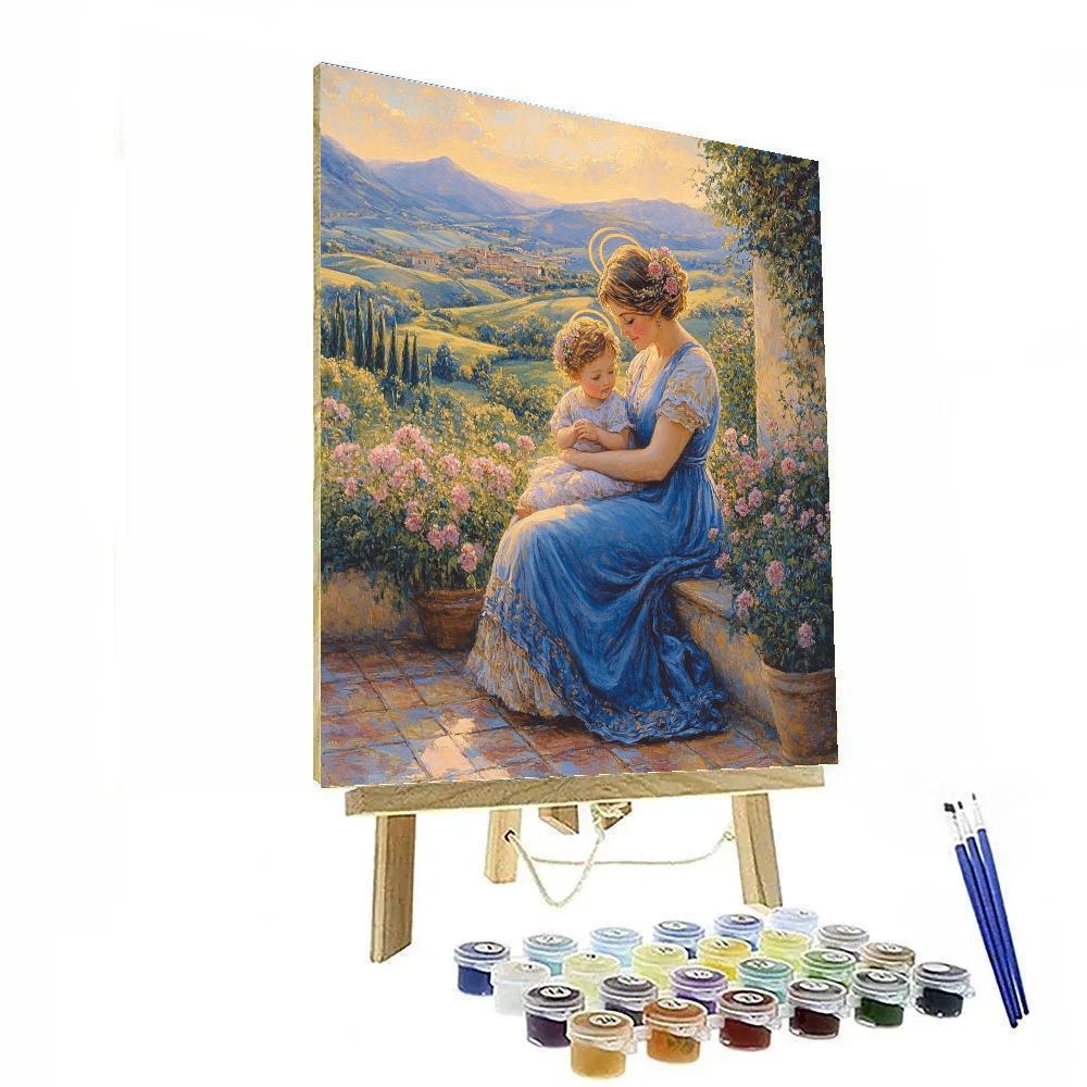 Raphael Inspired Serene Madonna Garden paint by color