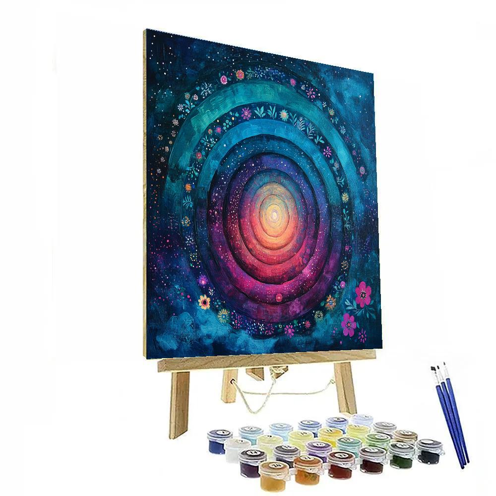 Frida Kahlo Inspired Nebula Humming Resonance Number painting