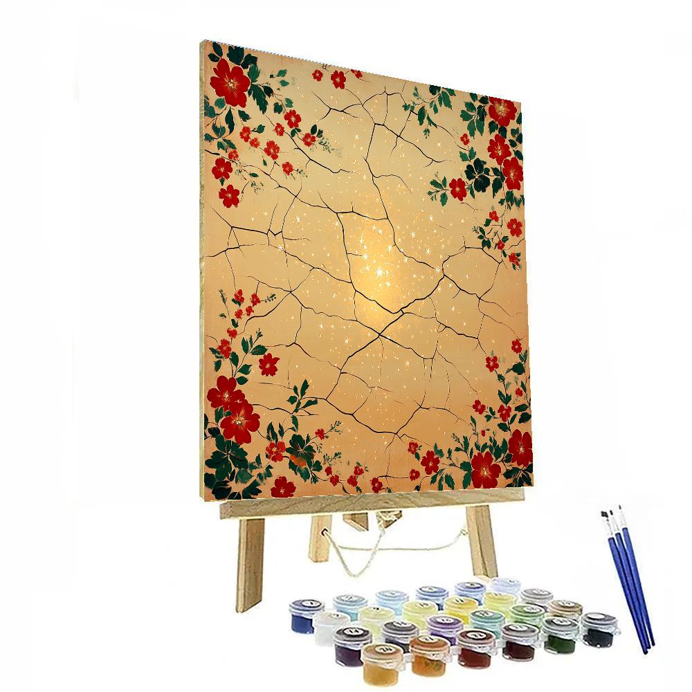 Frida Kahlo Inspired Meteor Scar Healing Kintsugi Sky Number painting