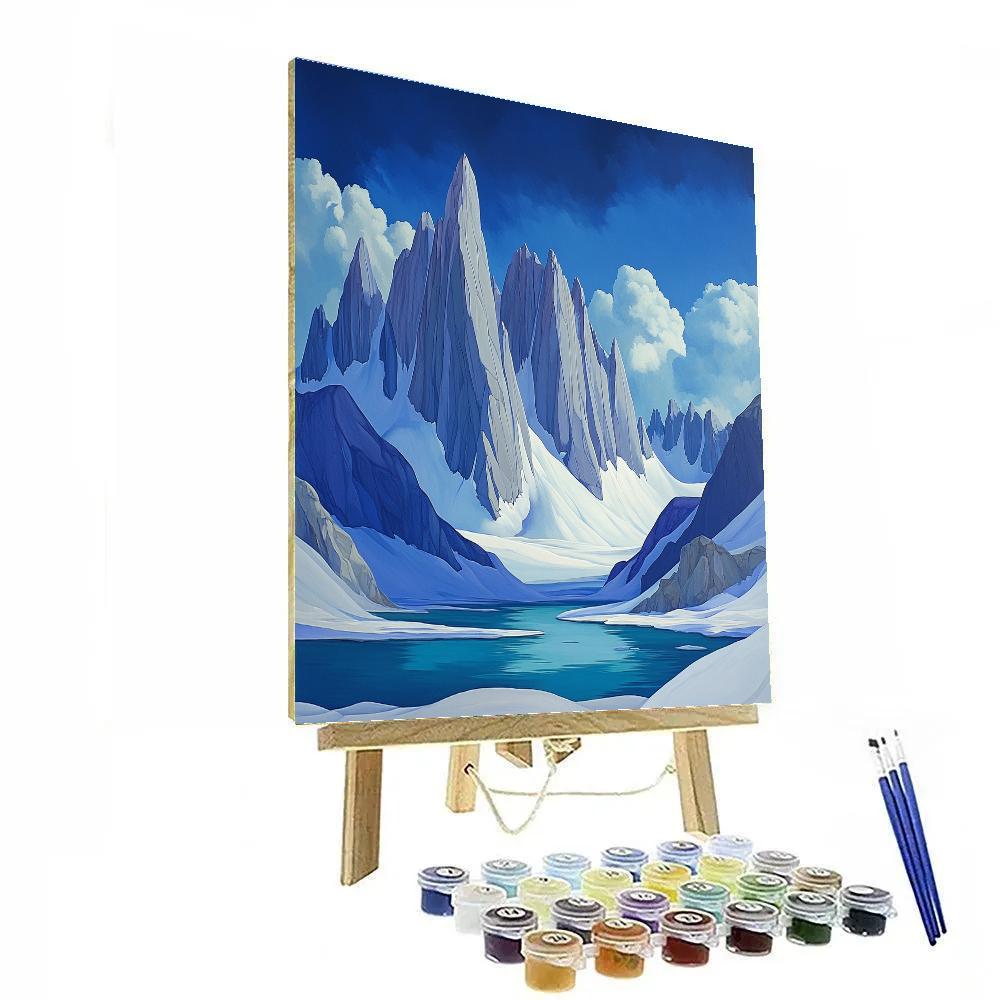 Lawren Harris Inspired Cathedral Ridge Above Silent Fjord paint by numbers