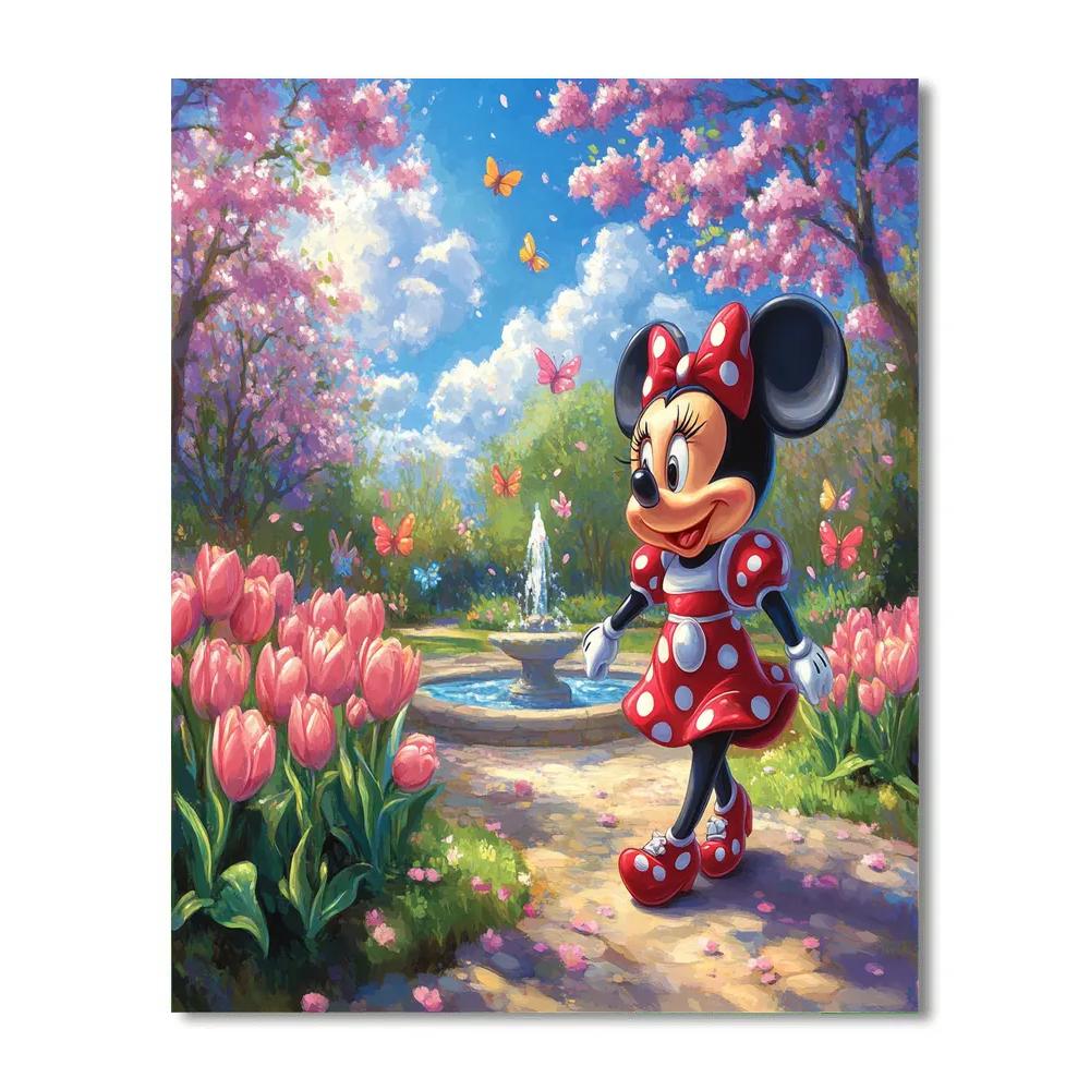 Minnie Mouse Springtime Stroll Disney Inspired painting number kit