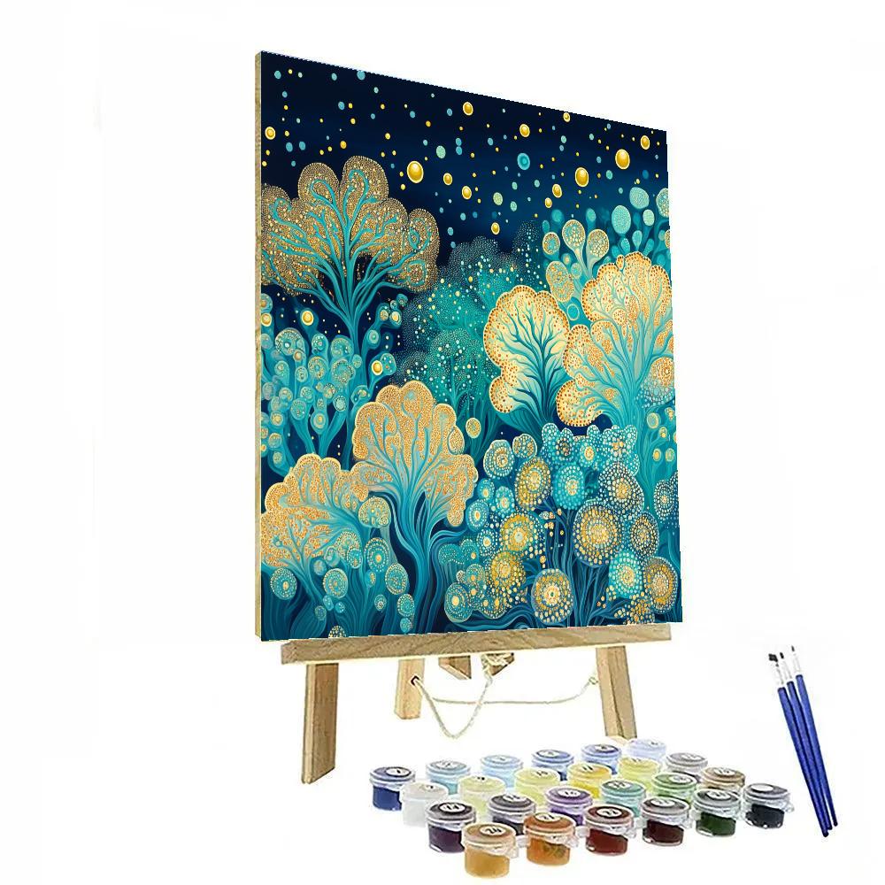 Gustav Klimt Inspired Golden Coral Reef Numbered painting kits