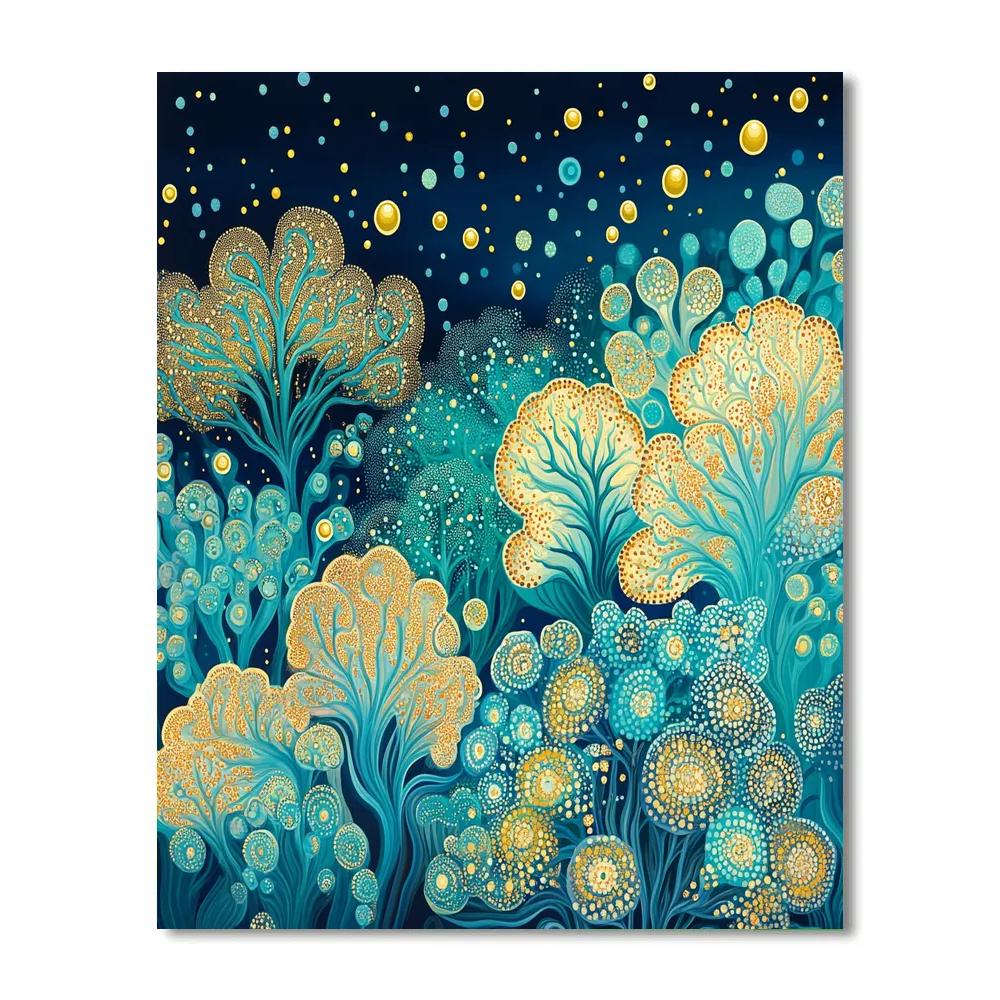 Gustav Klimt Inspired Golden Coral Reef Numbered painting kits