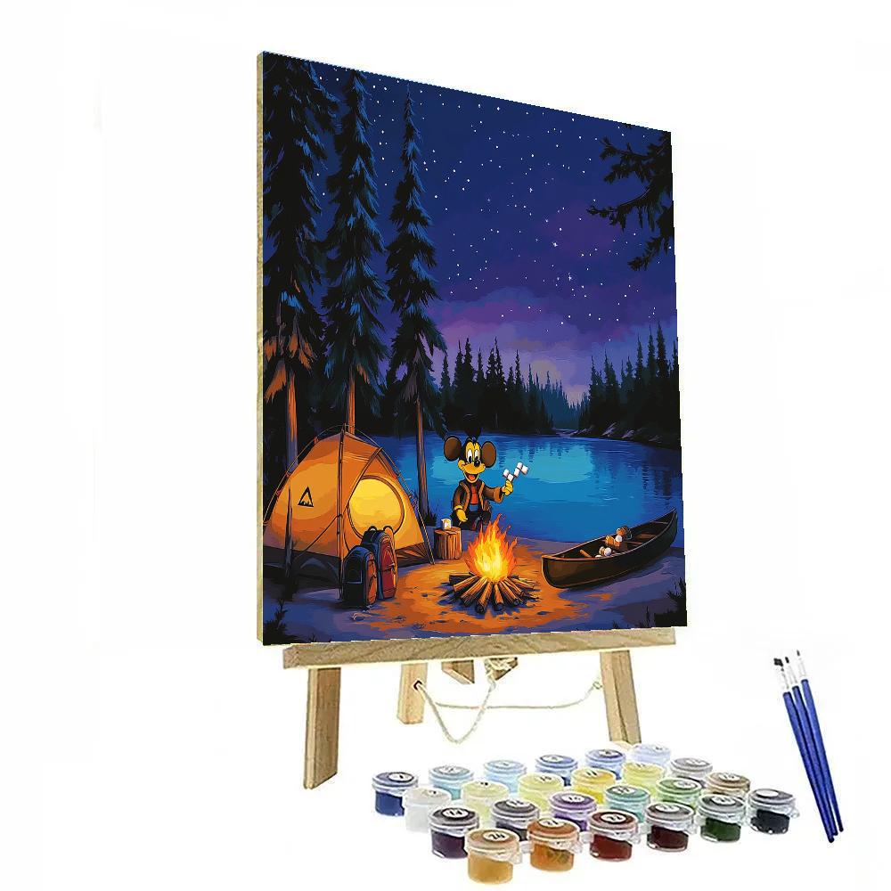 Goofy Lakeside Camping Fun Disney Inspired Painting by numbers kit