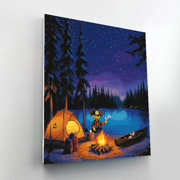 Goofy Lakeside Camping Fun Disney Inspired Painting by numbers kit