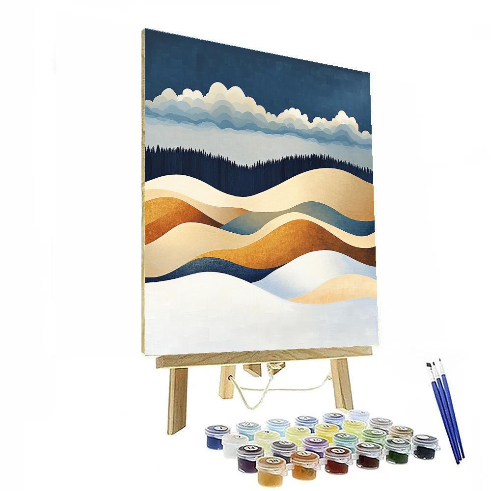 Lawren Harris Inspired Sunlit Ochre Hills Beneath Polar Cloud Rampart paint by numbers